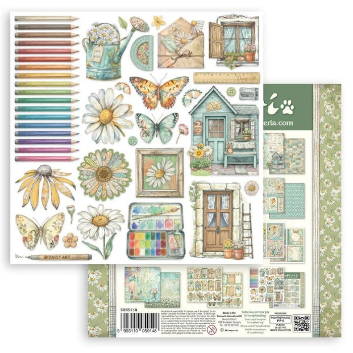 Stamperia Daisy Art 8" x 8" Scrapbooking Paper Pad