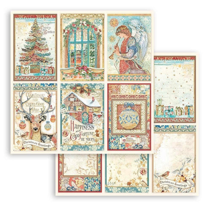 Stamperia Christmas Greetings 8" x 8" Scrapbooking Paper Pad
