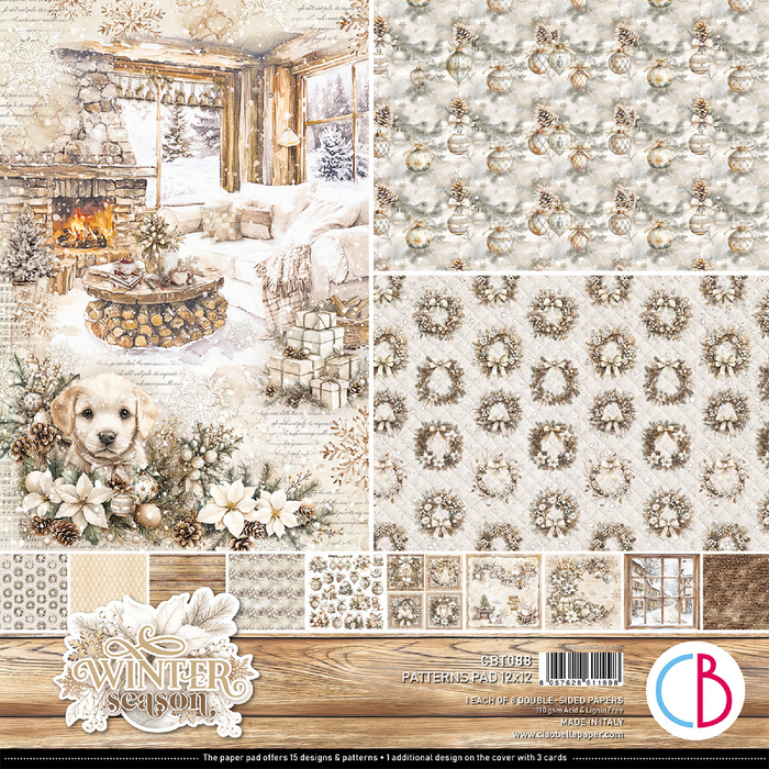Ciao Bella Winter Season 12" x 12" Patterns Scrapbooking Paper Set