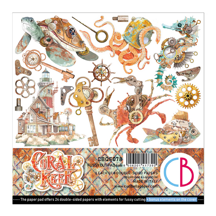 Ciao Bella Coral Reef 6" x 6" Fussy Cut Pad