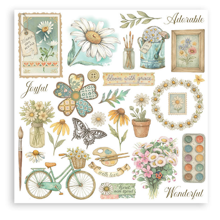Stamperia Daisy Art Rub On Transfers - Assorted Pack