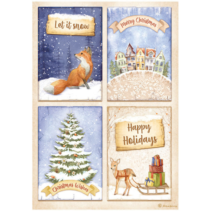 Stamperia Winter Valley A4 Rice Paper Cards