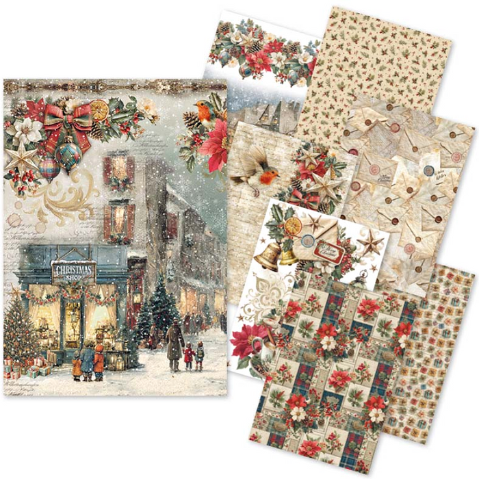 Ciao Bella Paper Merry & Bright A5 Mixed Rice Paper 8pc