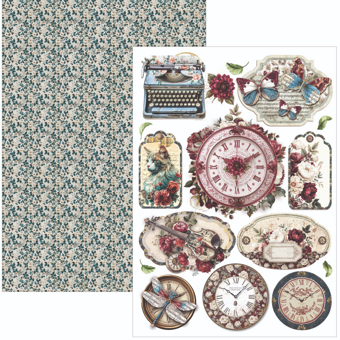 Ciao Bella Paper Bohemian Burgundy A4 Scrapbooking Paper Set