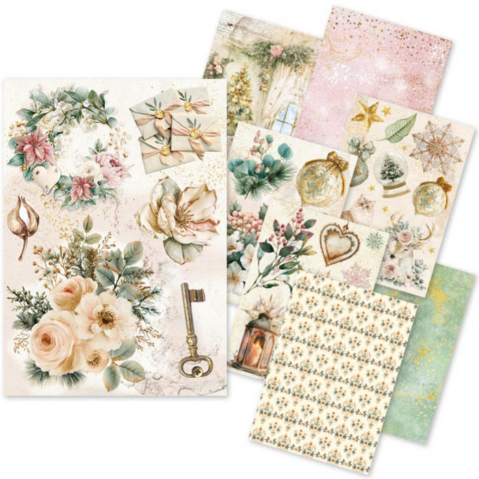 Ciao Bella Paper Golden Winter A5 Mixed Rice Paper 8pc