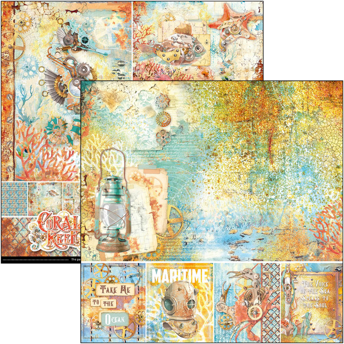 Ciao Bella Coral Reef 8" x 8" Scrapbooking Paper Set