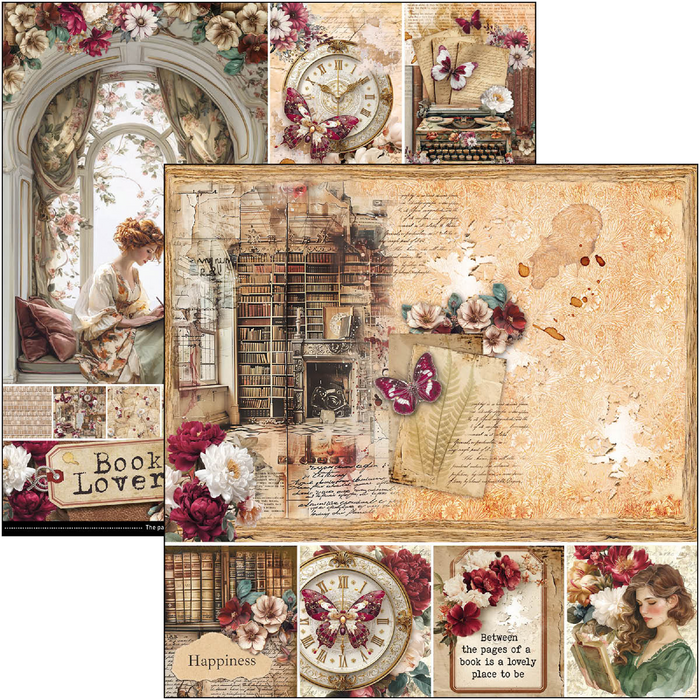 Ciao Bella Book Lovers 12" x 12" Scrapbooking Paper Set