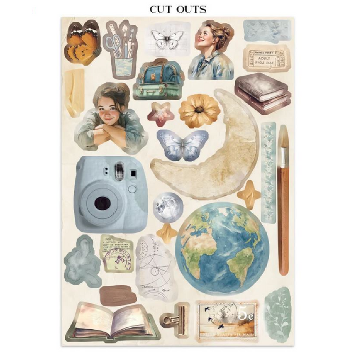 Stamperia Secret Diary Junk Journal Stickers Cut-outs Backgrounds