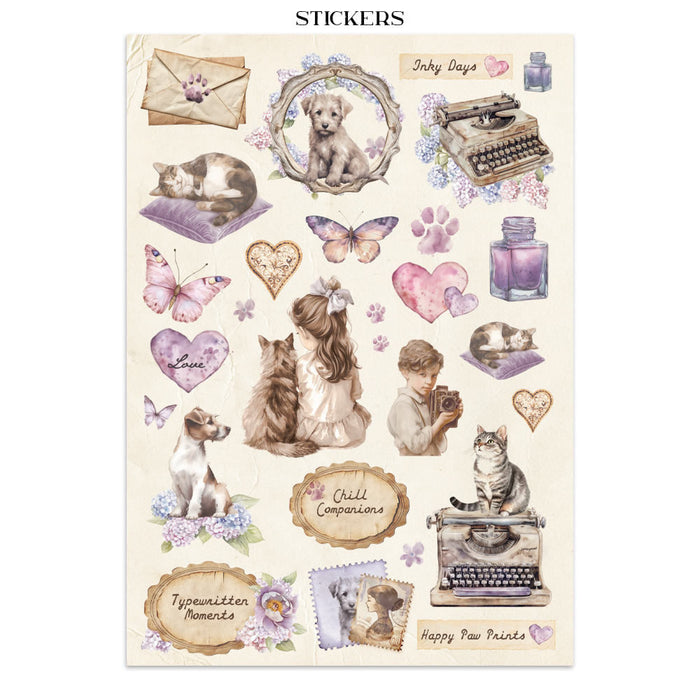 Stamperia Quiet Days Junk Journal Stickers Cut-outs Backgrounds