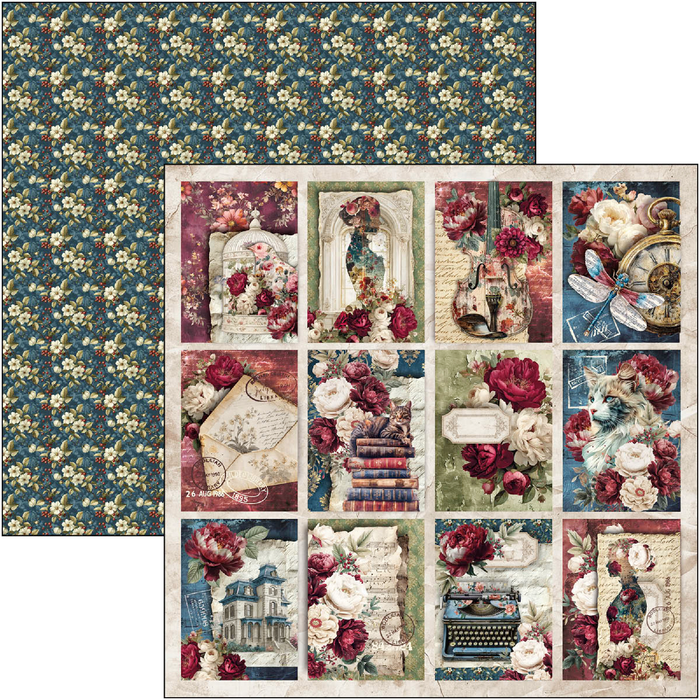 Ciao Bella Paper Bohemian Burgundy 12" x 12" Patterns Scrapbooking Paper Set