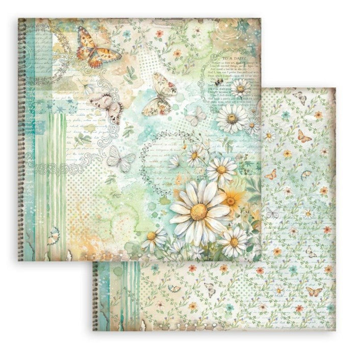 Stamperia Daisy Art 8" x 8" Scrapbooking Paper Pad