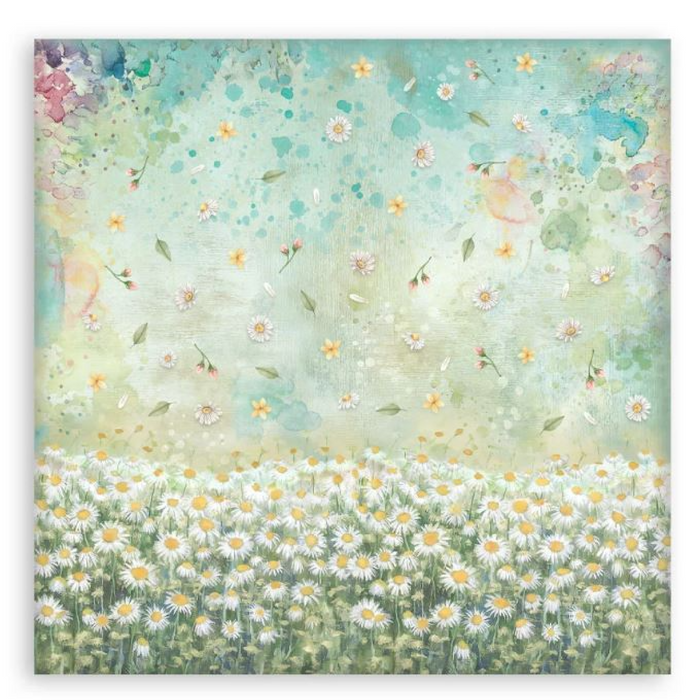 Stamperia Daisy Art 8" x 8" Single Faced Maxi Paper Pad