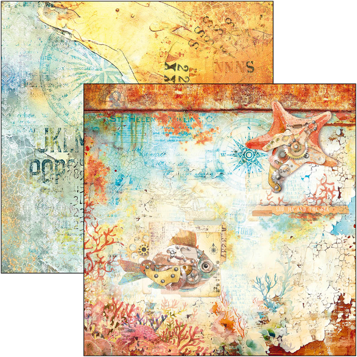 Ciao Bella Coral Reef 8" x 8" Scrapbooking Paper Set