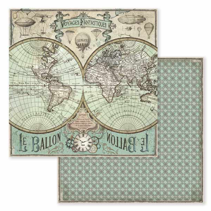Stamperia Voyages Fantastiques 8" x 8" Scrapbooking Paper Pad