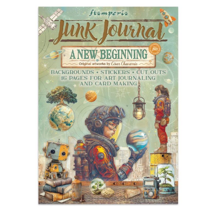 Stamperia A New Beginning Junk Journal Stickers Cut-outs Backgrounds