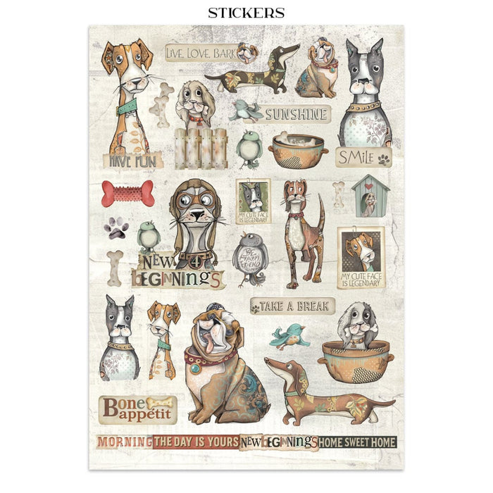 Stamperia Paper Furry Friends Junk Journal Stickers Cut-outs Backgrounds
