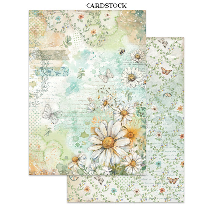 Stamperia Daisy Art Junk Journal Stickers Cut-outs Backgrounds