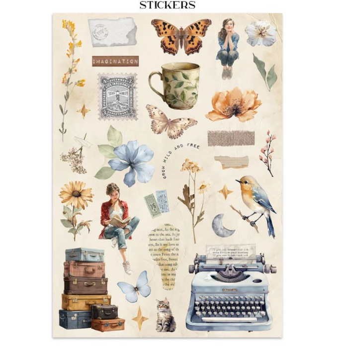 Stamperia Secret Diary Junk Journal Stickers Cut-outs Backgrounds