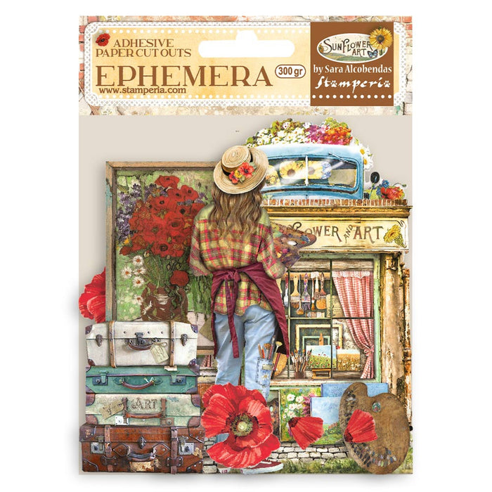 Stamperia Sunflower Art Ephemera Elements & Poppies