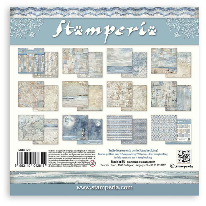 Stamperia Silent Sea 12" x 12" Maxi Backgrounds Selection Paper Pad