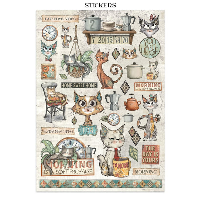 Stamperia Paper Furry Friends Junk Journal Stickers Cut-outs Backgrounds