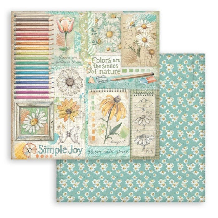 Stamperia Daisy Art 12" x 12" Scrapbooking Paper Pad