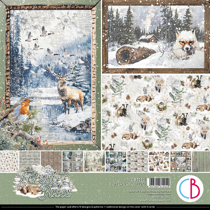Ciao Bella Forest Tales 12" x 12" Patterns Scrapbooking Paper Set