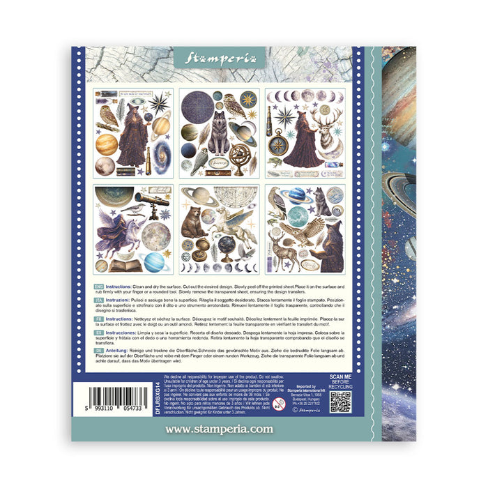 Stamperia Paper Cosmos Infinity Rub On Transfers - Assorted Pack