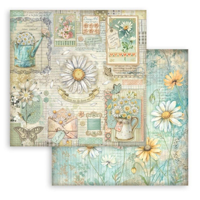 Stamperia Daisy Art 8" x 8" Scrapbooking Paper Pad