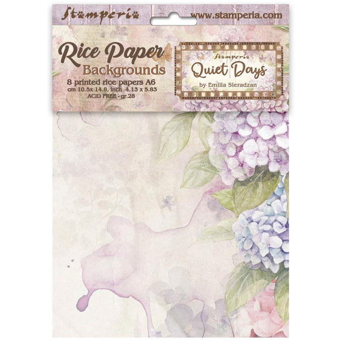 Stamperia Quiet Days A6 Rice Paper Backgrounds Pack
