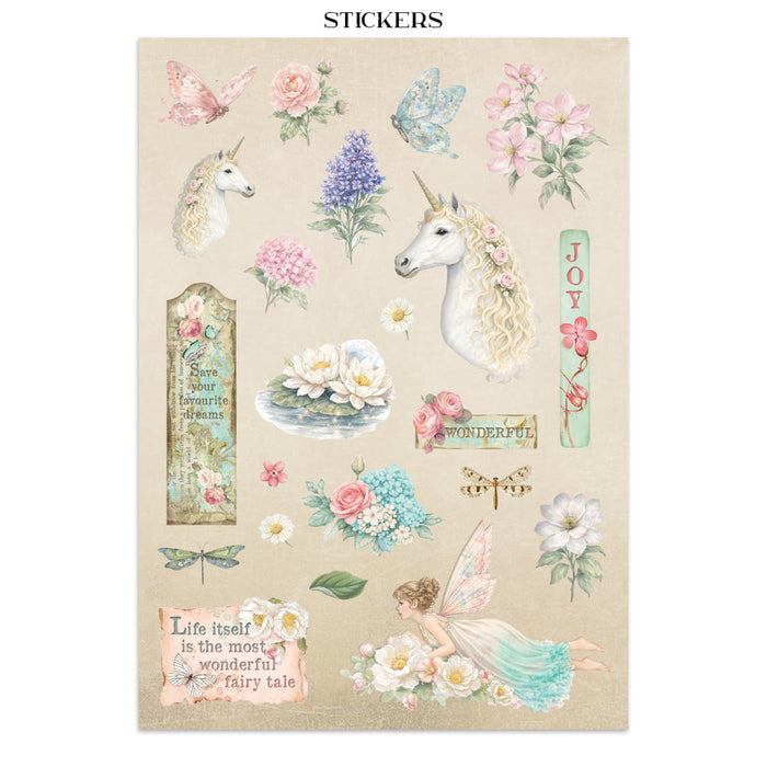 Stamperia Paper Wonderland Junk Journal Stickers Cut-outs Backgrounds