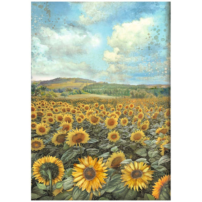 Stamperia Sunflower Art A4 Rice Paper Art Landscape