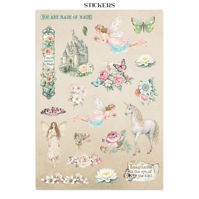 Stamperia Paper Wonderland Junk Journal Stickers Cut-outs Backgrounds