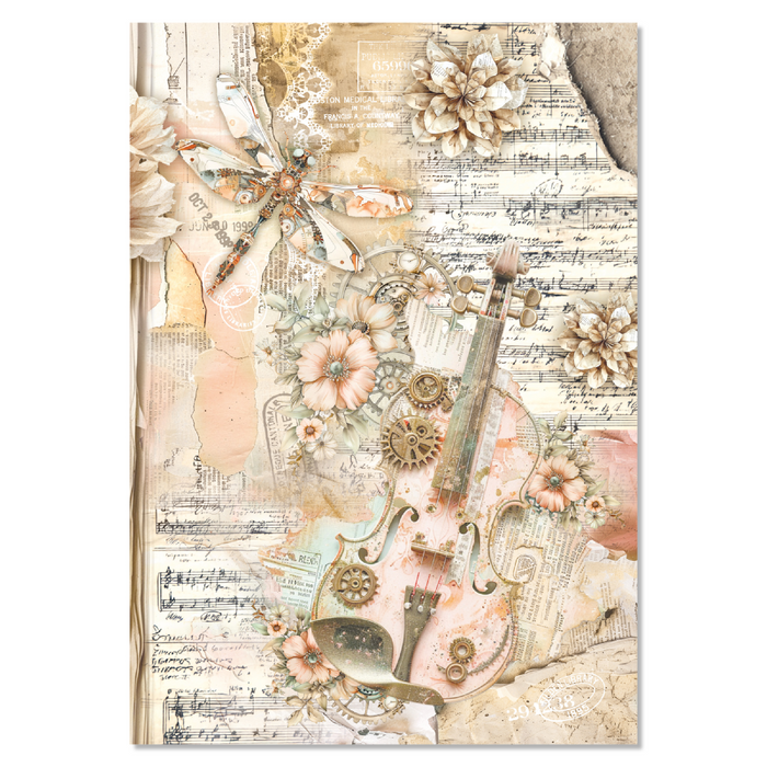 Ciao Bella Paper Lost in Time A4 Mixed Rice Paper 4pc