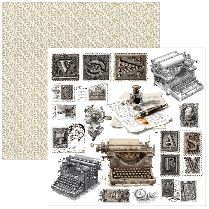 Ciao Bella Typographic 6" x 6" Fussy Cut Pad
