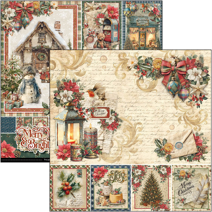 Ciao Bella Paper Merry & Bright 12" x 12" Scrapbooking Paper Set