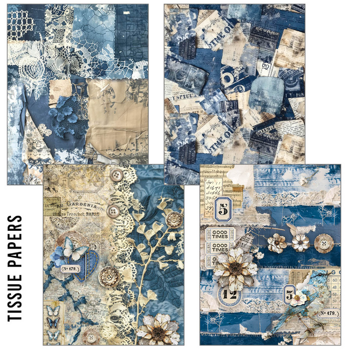 Ciao Bella Craftmix Urban Blue Denim Mixed A5 Paper Pack 8pc