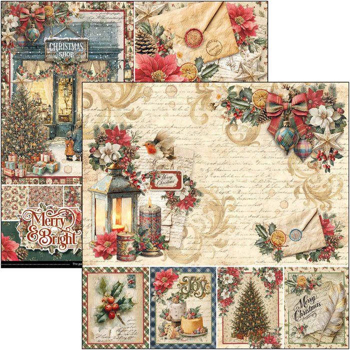 Ciao Bella Paper Merry & Bright 8" x 8" Scrapbooking Paper Set