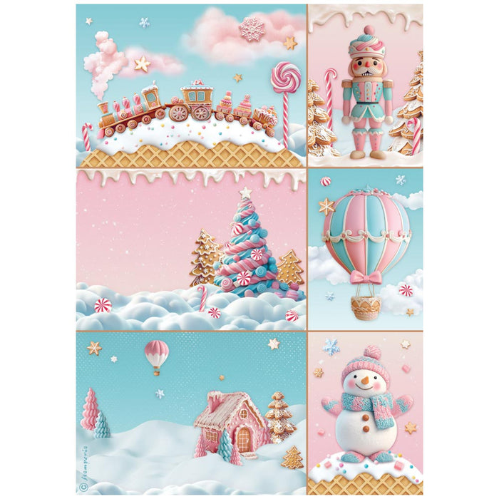 Stamperia Candy Christmas A4 Rice Paper Pack