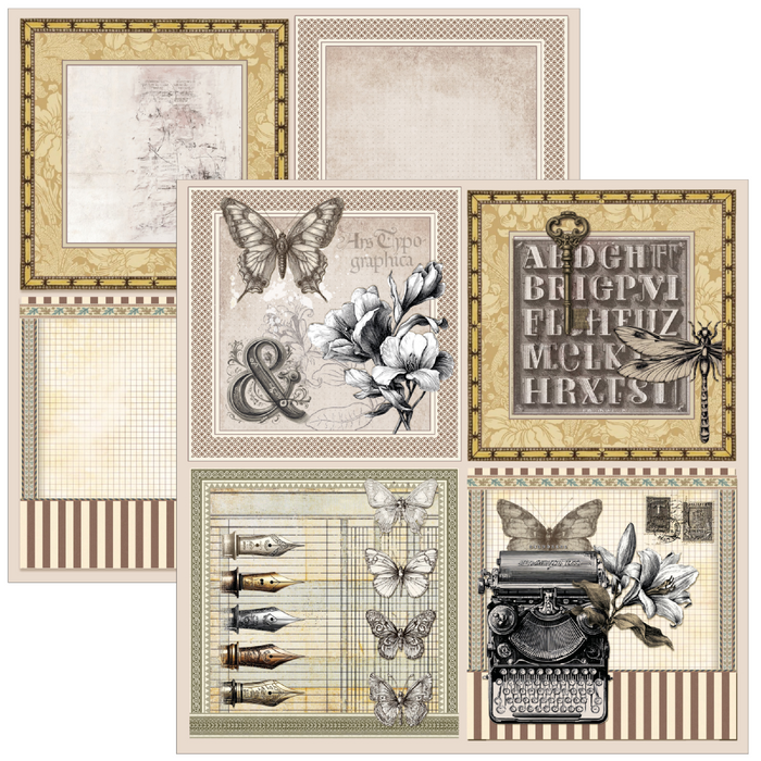 Ciao Bella Typographic 8" x 8" Scrapbooking Paper Set