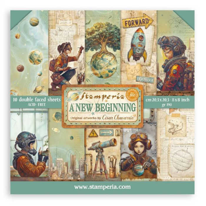 Stamperia A New Beginning 8" x 8" Scrapbooking Paper Pad