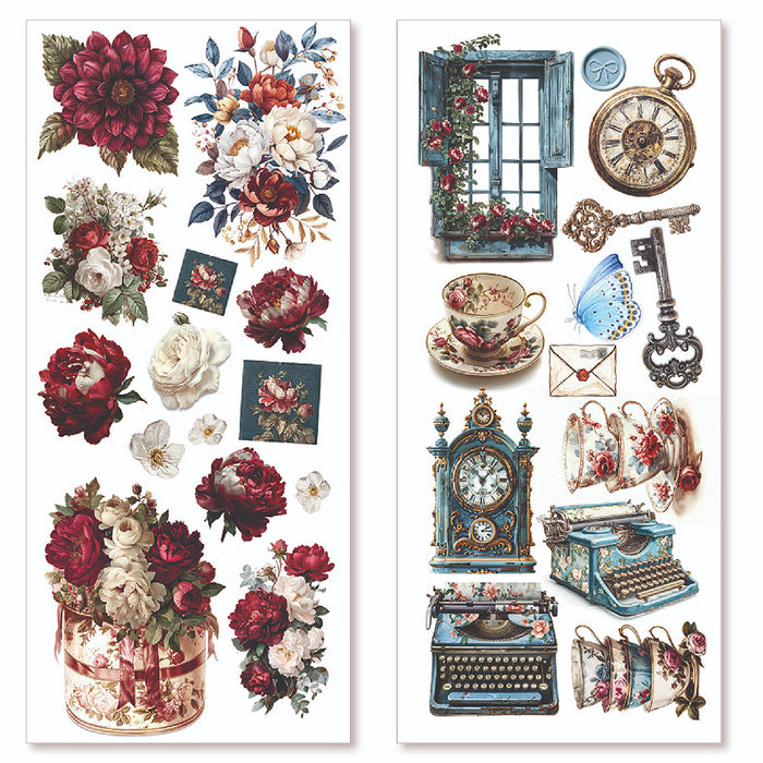 Ciao Bella Paper Bohemian Burgundy Art Transparent Stickers 5pc