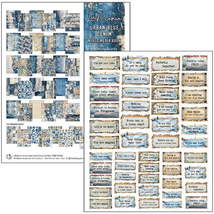 Ciao Bella Urban Blue Denim A4 Maxi Mixed Media Book