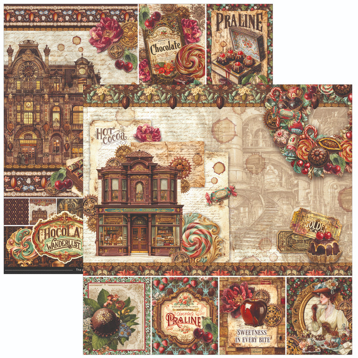 Ciao Bella Paper Chocolate Wanderlust 12" x 12" Scrapbooking Paper Set