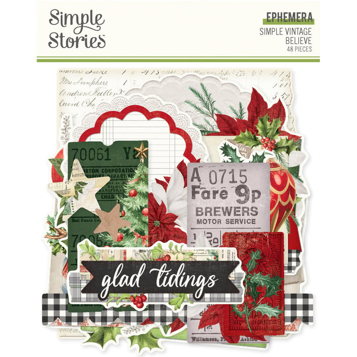 Simple Stories Vintage Believe Ephemera 48pc