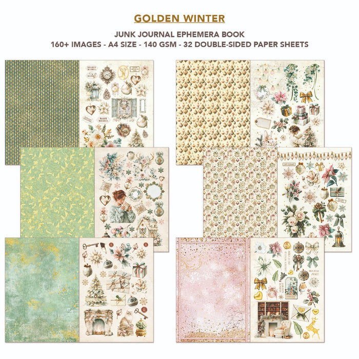 Ciao Bella Paper Golder Winter A4 Junk Journal & Ephemera Book