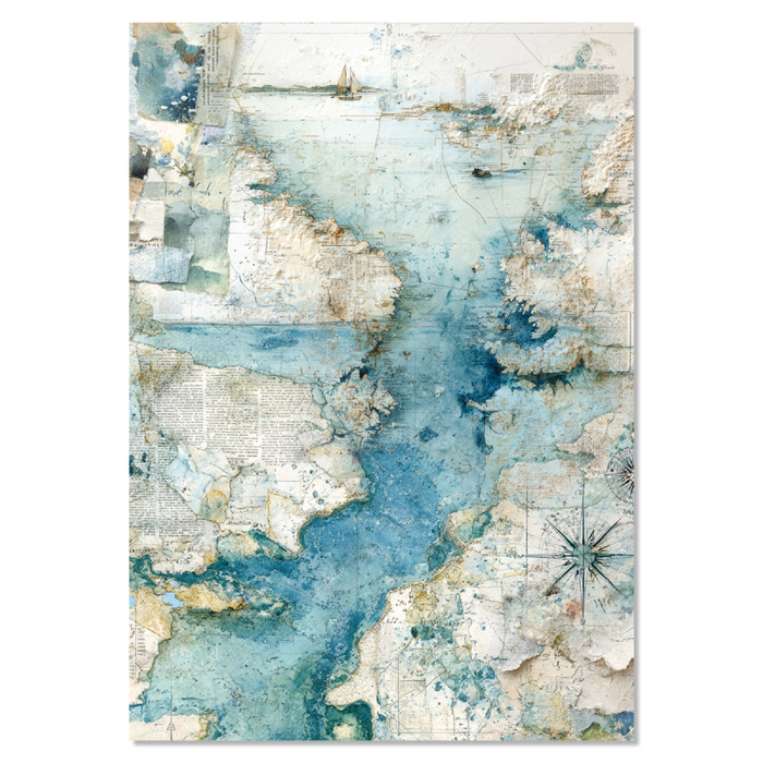 Ciao Bella Paper Edge of the Ocean A4 Mixed Rice Paper Set 4pc