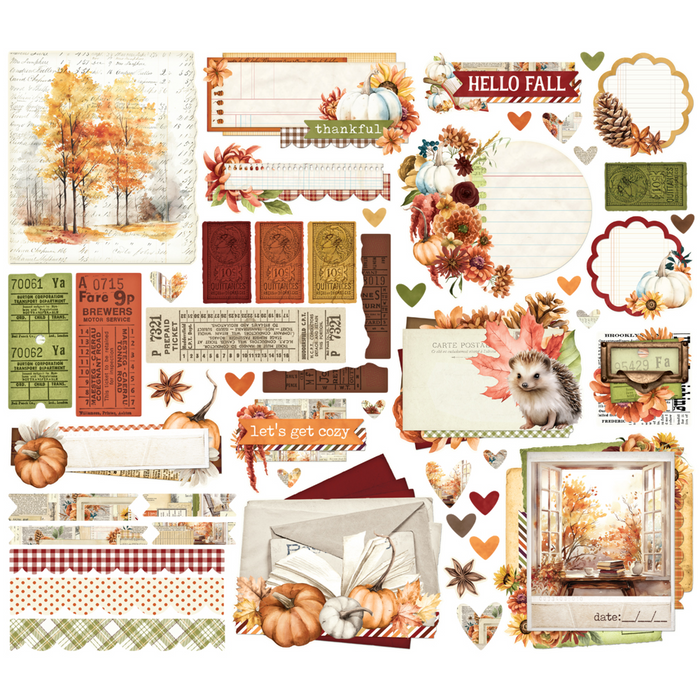 Simple Stories Vintage Autumn Breeze Ephemera 50pc