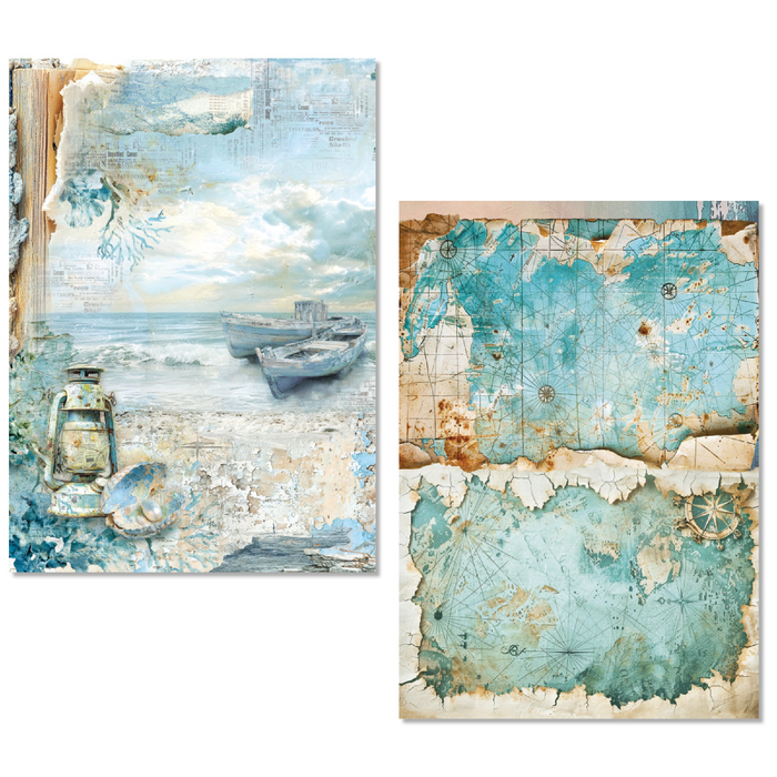 Ciao Bella Paper Edge of the Ocean A5 Mixed Rice Paper 8pc