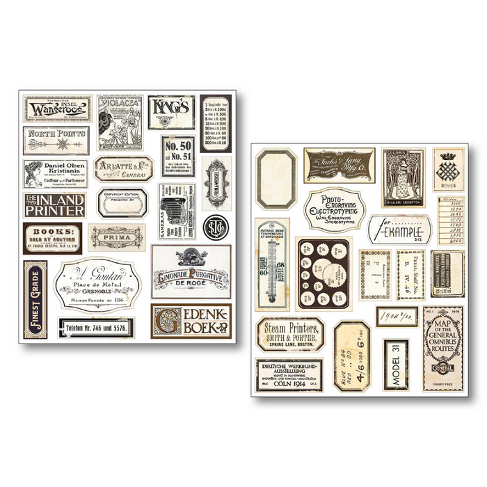 Ciao Bella Vintage Scripts Sticker Set 10pc